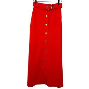Prestige Boston Midi Pencil Skirt Union Made Size XSmall Orange Red Color 60s 70